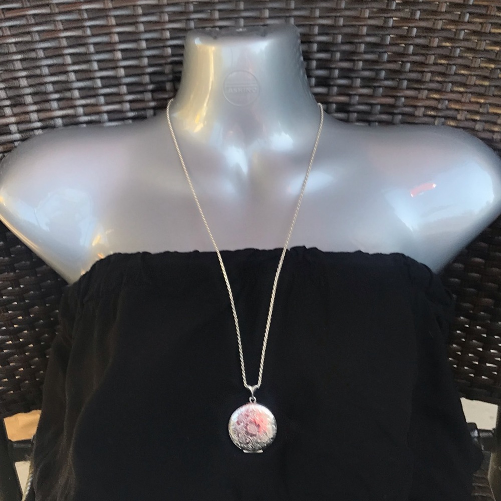 Vintage BAB Sterling Locket Necklace